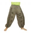 Om Goa Hose mit floralem Druck grau