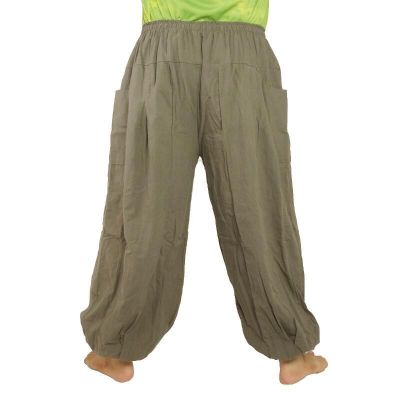 Om Goa Hose mit floralem Druck grau