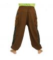 Haremshose   Cotton-Mix braun Om Dharma-Rad bedruckt