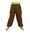 Haremshose   Cotton-Mix braun Om Dharma-Rad bedruckt