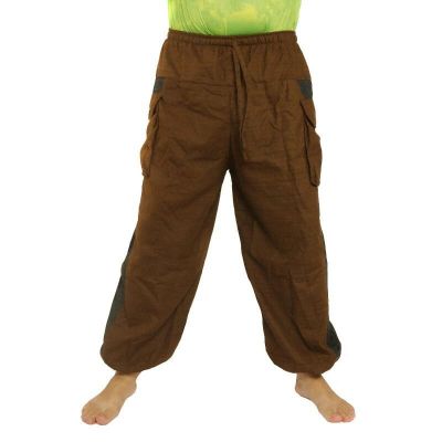 Haremshose   Cotton-Mix braun Om Dharma-Rad bedruckt