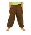 Haremshose   Cotton-Mix braun Om Dharma-Rad bedruckt