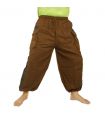 Haremshose   Cotton-Mix braun Om Dharma-Rad bedruckt