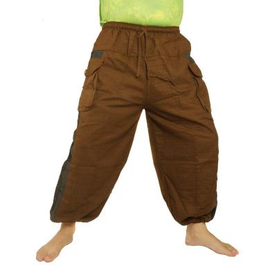 Haremshose   Cotton-Mix braun Om Dharma-Rad bedruckt