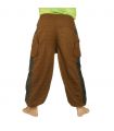 Haremshose   Cotton-Mix braun Om Dharma-Rad bedruckt