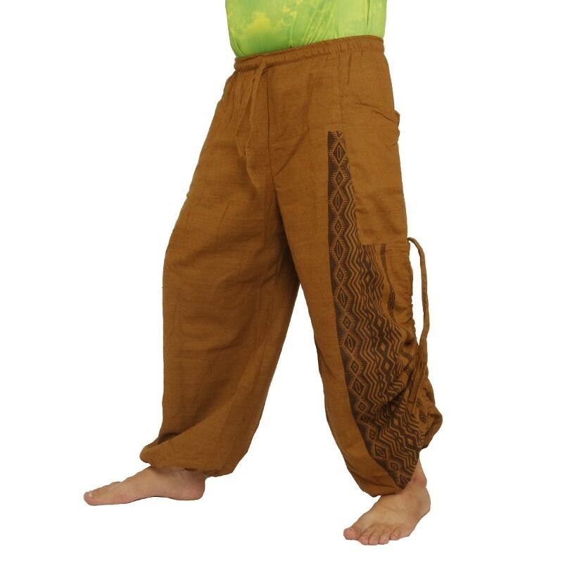 Haremshose   Ethno Druck khaki