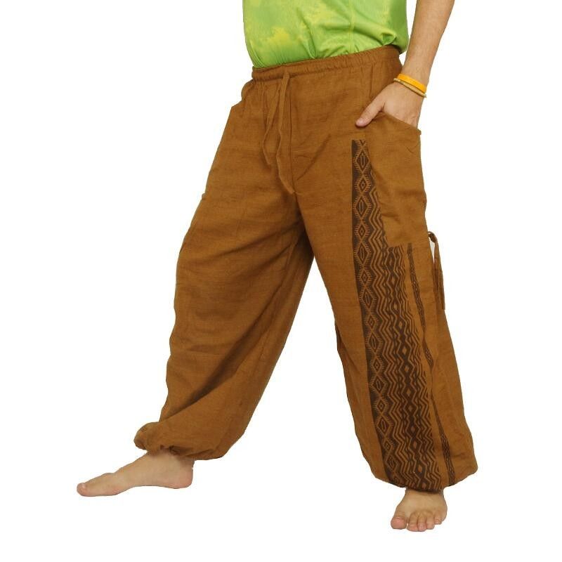Haremshose   Ethno Druck khaki