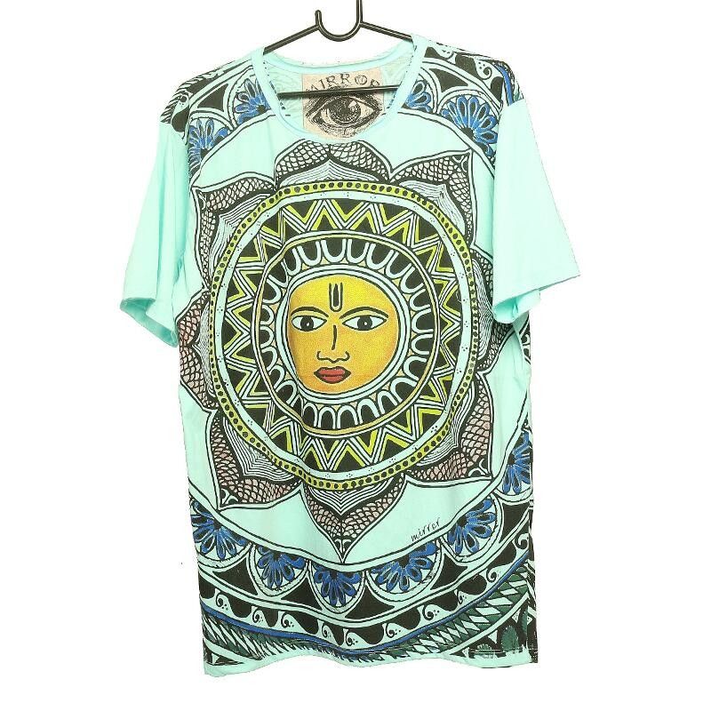 "Mirror" Mandala Sonne T-Shirt Größe L