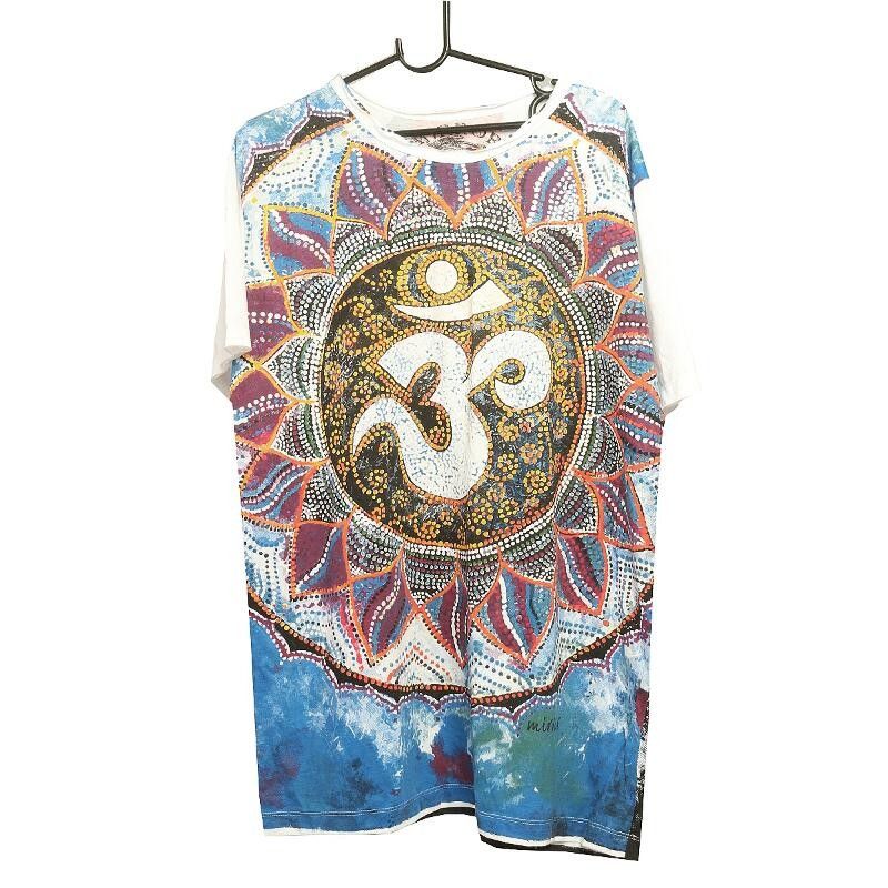 "Mirror" Om Mandala T-Shirt Größe L