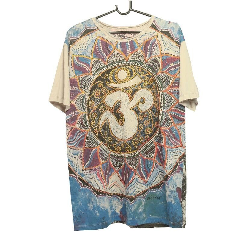 "Mirror" Om Mandala T-Shirt Größe L