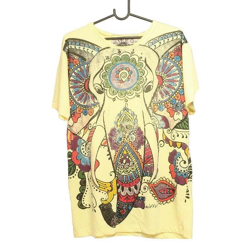 "Mirror" Hippie Ganesha Elefant T-Shirt Größe L
