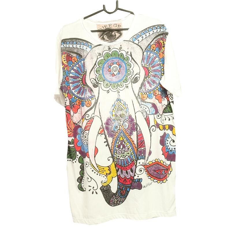 "Mirror" Hippie Ganesha Elefant T-Shirt Größe L