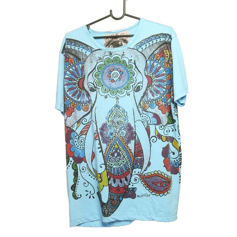 "Mirror" Hippie Ganesha Elefant T-Shirt Größe L
