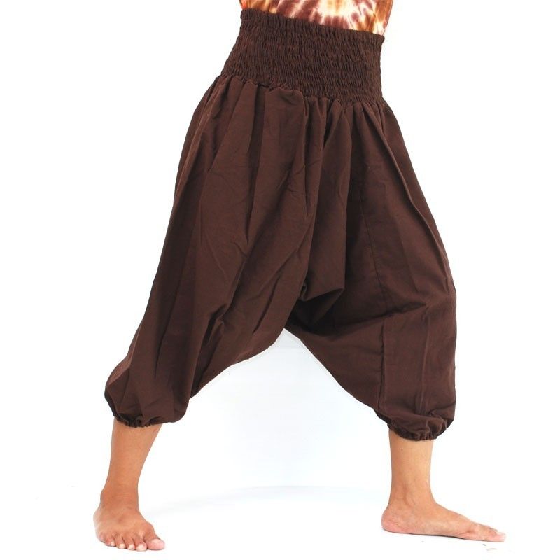 3/5 Algodón Shalwarhose marrón oscuro