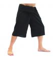 3/4 Thai Fischerhose  kurz - schwarz - Baumwolle