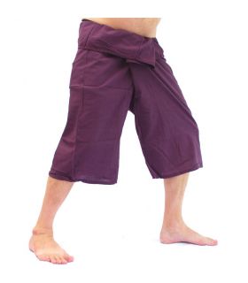 3/4 pantalones de pescador tailandés - magenta - algodón