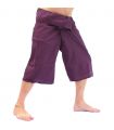 3/4 Thai fisherman pants - magenta - cotton