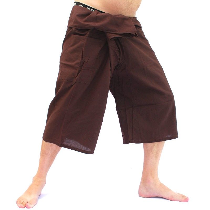 Jing Shop Thai fisherman shorts brown cotton️