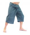 3/4 Thai fisherman pants short - grey - cotton
