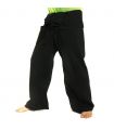 Pantalon de pêcheur thaïlandais - noir - coton extra long