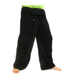 Pantalon de pêcheur thaïlandais - noir - coton extra long