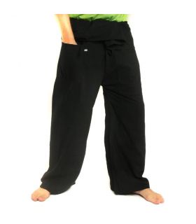 Pantalon de pêcheur thaïlandais - noir - coton extra long