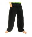 Pantalon de pêcheur thaïlandais - noir - coton extra long
