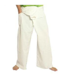Thai Fischerhose - weiß - extra lang Baumwolle