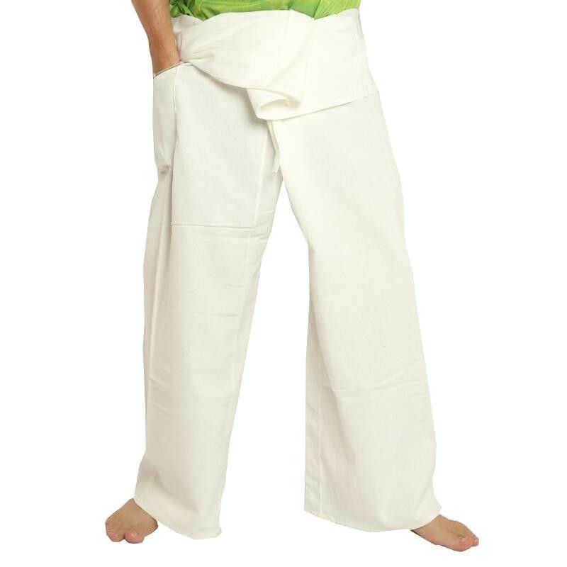 Thai Fischerhose - weiß - extra lang Baumwolle