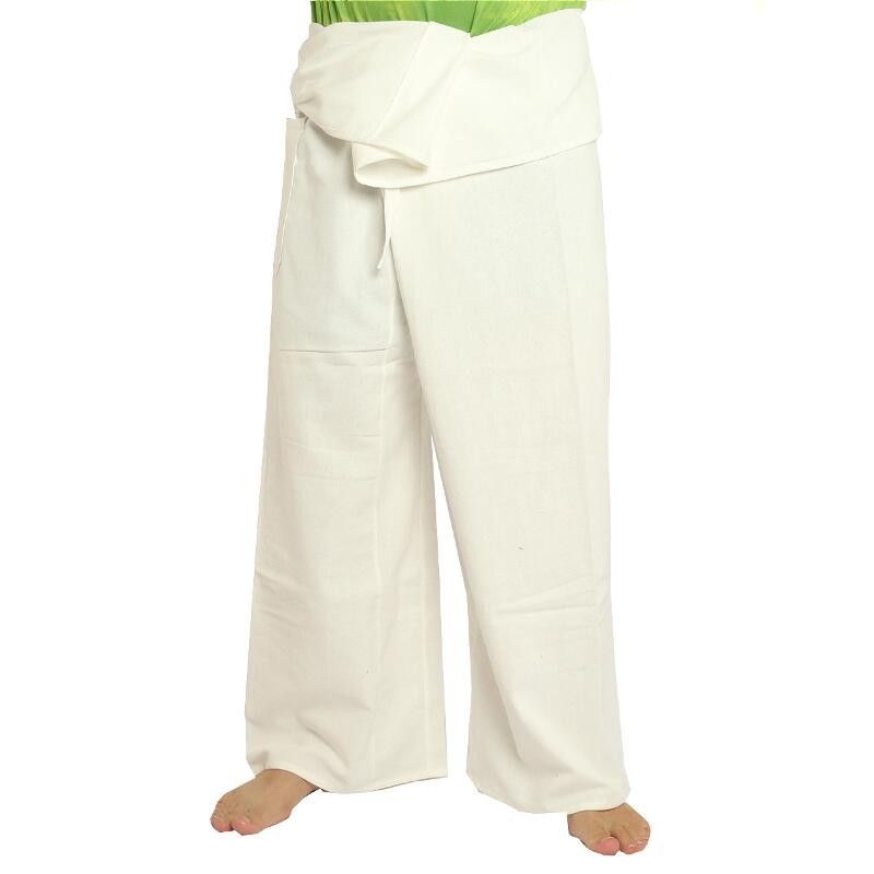 Thai Fischerhose - weiß - extra lang Baumwolle