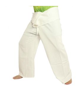 Thai Fischerhose - weiß - extra lang Baumwolle
