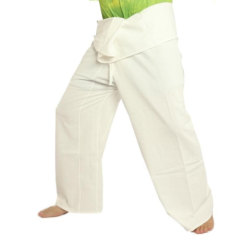 Thai Fischerhose - weiß - extra lang Baumwolle