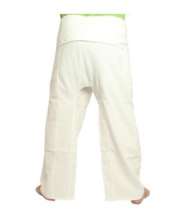 Thai Fischerhose - weiß - extra lang Baumwolle
