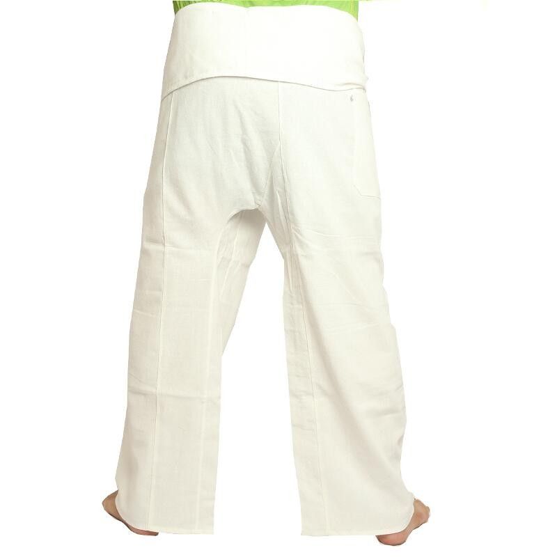 Thai Fischerhose - weiß - extra lang Baumwolle