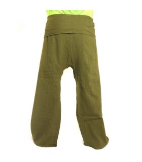 Thai fisherman pants - olive green - extra long cotton