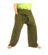 Pantalon de pêcheur thaïlandais - vert olive - coton extra long