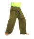 Pantalon de pêcheur thaïlandais - vert olive - coton extra long