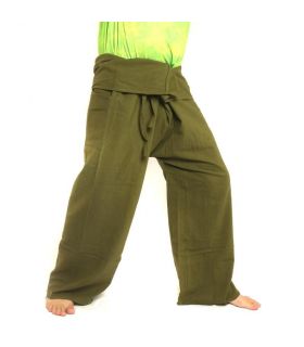 Thai fisherman pants - olive green - extra long cotton