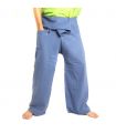 Pantalon de pêcheur thaïlandais - bleu clair - coton extra long
