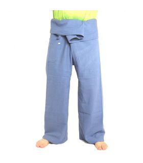 Pantalon de pêcheur thaïlandais - bleu clair - coton extra long