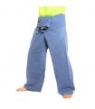 Pantalon de pêcheur thaïlandais - bleu clair - coton extra long
