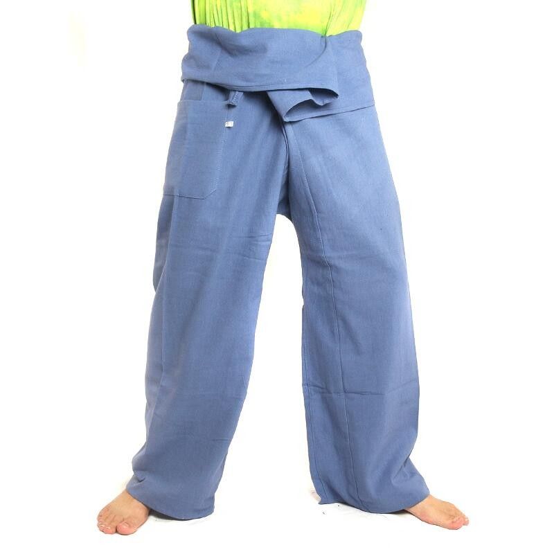 Thai Fischerhose - hellblau - extra lang Baumwolle