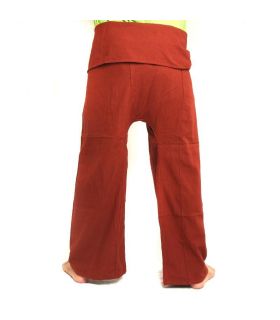 pantalon de pêcheur thaïlandais - coton extra long - rouge