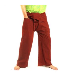 Pantalon de pêcheur thaïlandais - rouge - coton extra long