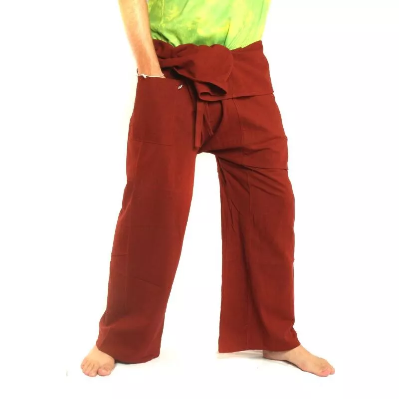 Thai Fischerhose - rot - extra lang Baumwolle