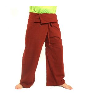 Pantalon de pêcheur thaïlandais - rouge - coton extra long