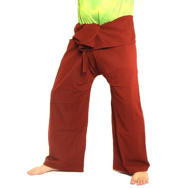 Thai Fischerhose - rot - extra lang Baumwolle