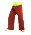 Pantalon de pêcheur thaïlandais - rouge - coton extra long