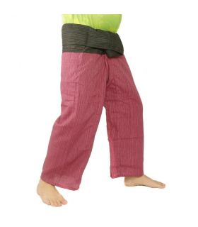 Thai Fischerman Pants mélange de coton - rouge noir