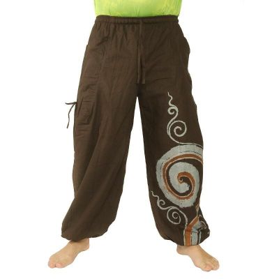 Pantalon hippie thaïlandais à motif spiralé
